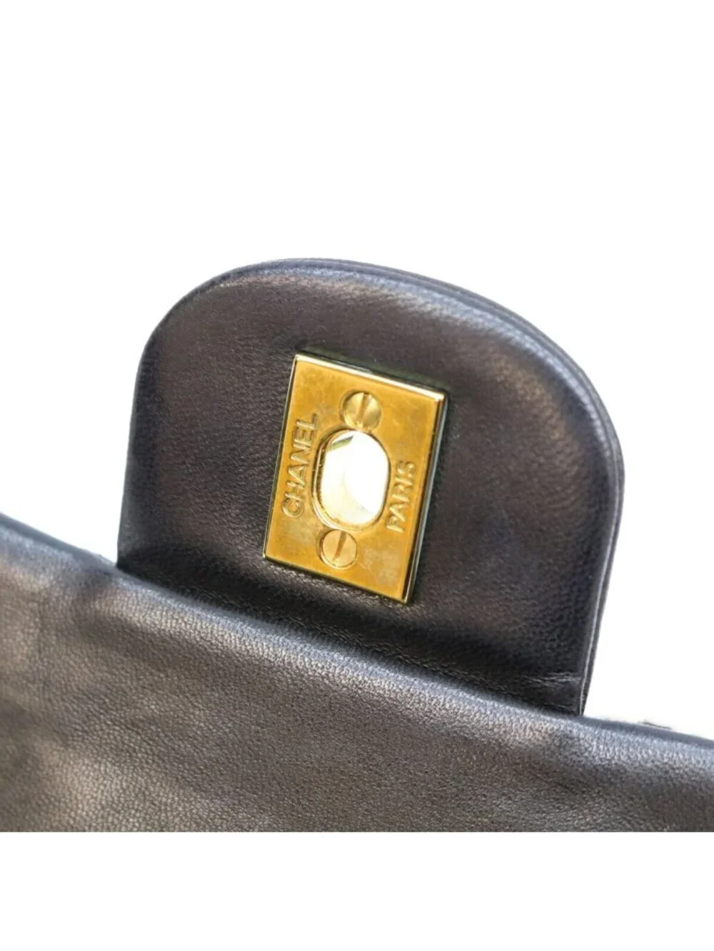 Chanel Black Lamb Gold Quilted 25 Shoulder